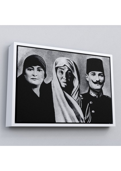 Çerçeveli Atatürk Portre Tablosu Mustafa Kemal Atatürk Dikdörtgen Dekoratif Kanvas TABLO-136