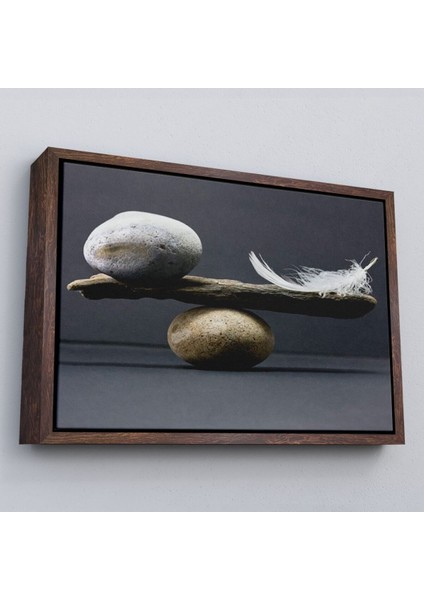Çerçeveli Taş ve Tüy Dengesi Tuval Duvar Sanatı, Tuval Baskı Ev Dekorasyon, Ofis DEKORASYON-5375 fiyatları