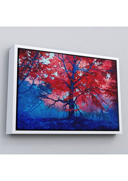 Çerçeveli Ormandaki Güzel Sonbahar Ağacı Kanvas Duvar TABLOSU-1192 fırsatları