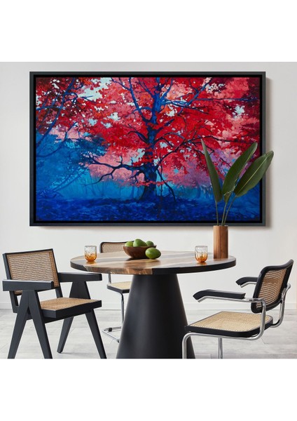 Çerçeveli Ormandaki Güzel Sonbahar Ağacı Kanvas Duvar TABLOSU-1192