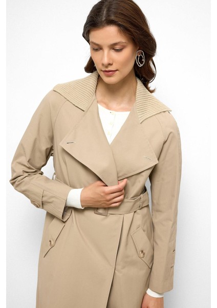 Ribana Yakalı Reglan Kol Su Itici Özellikli Trençkot Bej 6758 fırsatları