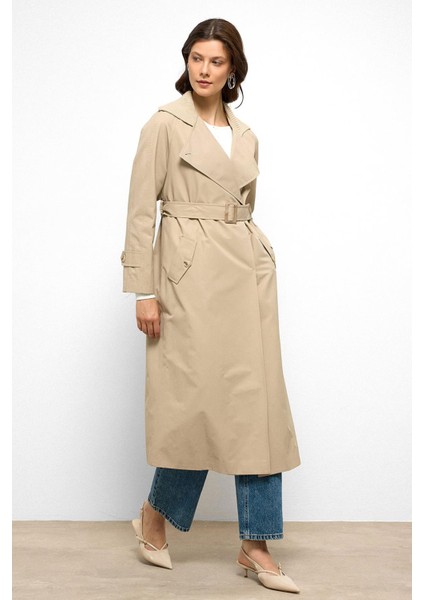 Ribana Yakalı Reglan Kol Su Itici Özellikli Trençkot Bej 6758 indirimleri
