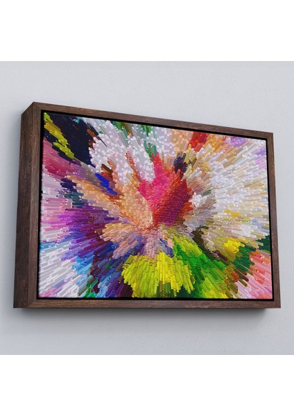 Siyah Çerçeveli Soyut Sanatsal Yağlıboya Görünüm Dekoratif Kanvas Duvar Tablosu fiyatları