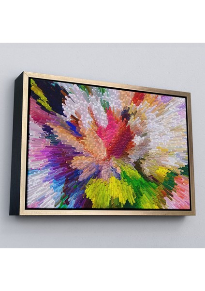 Siyah Çerçeveli Soyut Sanatsal Yağlıboya Görünüm Dekoratif Kanvas Duvar Tablosu modelleri