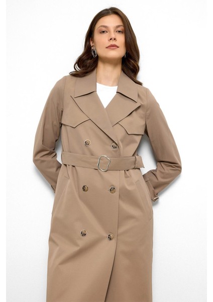 Pelerin Detaylı Su Itici Özellikli Kruvaze Uzun Trençkot S.kahve 6761 fiyatları