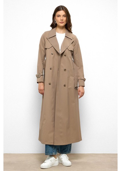 Pelerin Detaylı Su Itici Özellikli Kruvaze Uzun Trençkot S.kahve 6761 fırsatları