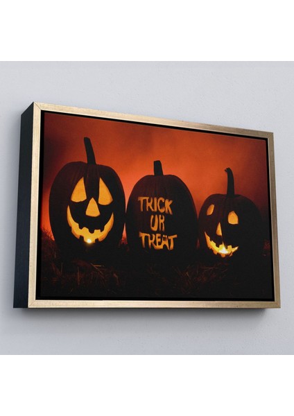 Çerçeveli Cadılar Bayramı Korkunç Kabak Kanvas Dekoratif Duvar TABLOSU-5201 fiyatları