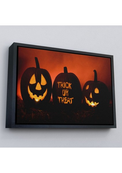 Çerçeveli Cadılar Bayramı Korkunç Kabak Kanvas Dekoratif Duvar TABLOSU-5201 modelleri