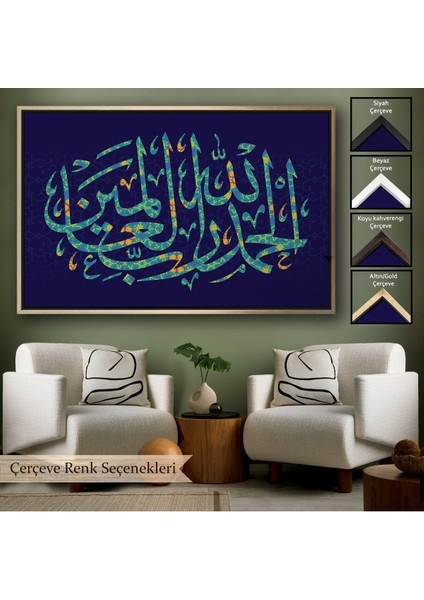Çerçeveli Allaha Şükürler Olsun, Yazılı Dekoratif Kanvas TABLO-3311