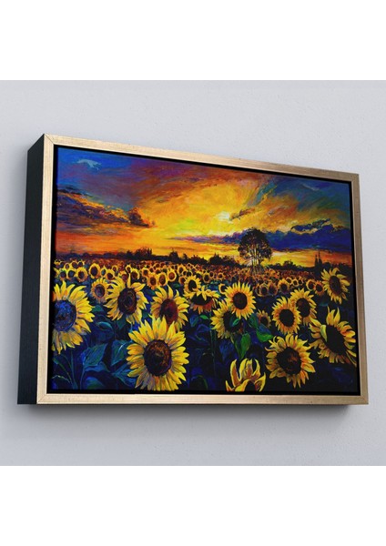 Çerçeveli Ayçiçeği Tarlası Yağlıboya Görünüm Dekoratif Kanvas Duvar TABLOSU-3751 modelleri