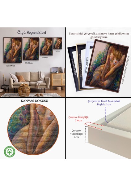 Siyah Çerçeveli Çıplak Kız Yağlıboya Güzellik Sanatı Banyo Duvarı Kanvas Tablo indirimleri