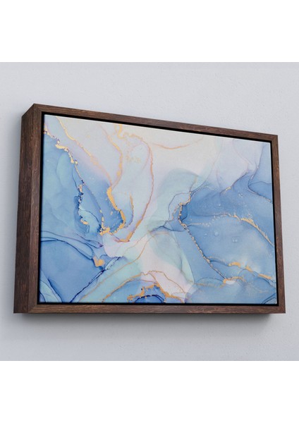 Çerçeveli Mürekkep ve Alkol Elementleri Ile Mermer Deseni Verilmiş Kanvas TABLO-5044 fiyatları