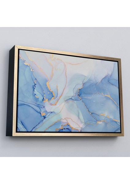Çerçeveli Mürekkep ve Alkol Elementleri Ile Mermer Deseni Verilmiş Kanvas TABLO-5044 modelleri