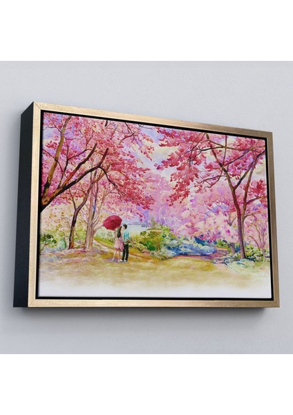 Çerçeveli Sakura Ağacının Altındaki Sevgililer Kanvas TABLO-5082 fiyatları