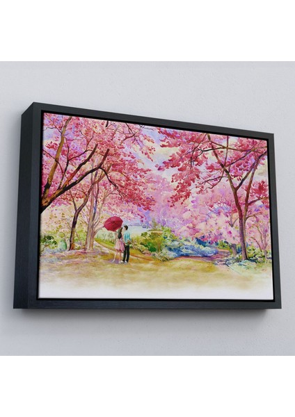 Çerçeveli Sakura Ağacının Altındaki Sevgililer Kanvas TABLO-5082 modelleri