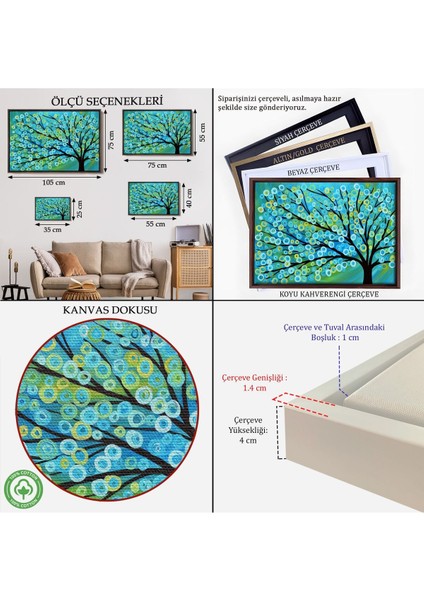 Çerçeveli Sürreal Ağaçtaki Renkler Senfonisi TABLOSU-6628 indirimleri