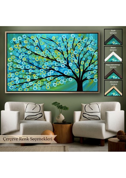Çerçeveli Sürreal Ağaçtaki Renkler Senfonisi TABLOSU-6628