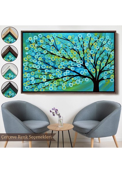 Çerçeveli Sürreal Ağaçtaki Renkler Senfonisi TABLOSU-6628