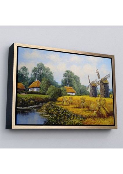 Çerçeveli Ukrayna Köy Evi Dekoratif Kanvas Duvar TABLOSU-3675 fiyatları