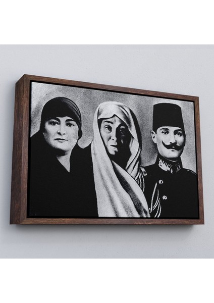 Çerçeveli Atatürk Portre Tablosu Mustafa Kemal Atatürk Dikdörtgen Dekoratif Kanvas TABLO-136