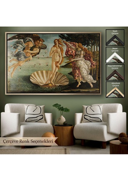 Çerçeveli Sandro Botticelli'nin Venüs'ün Doğuşu Isimli ESERI-5163