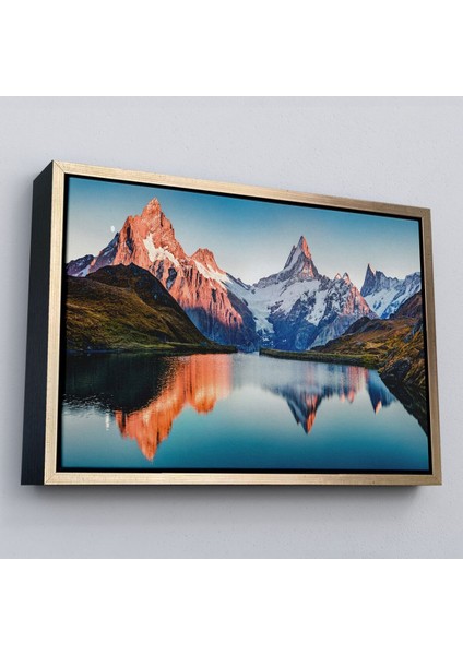 Çerçeveli Bachalpsee Gölü ve Isviçre Alpleri Dekoratif Kanvas Duvar TABLOSU-3624 fiyatları
