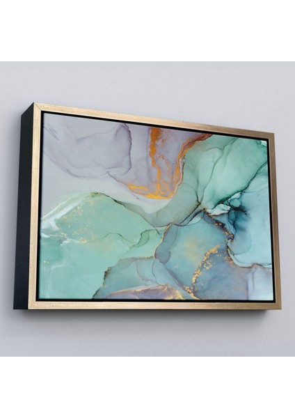 Çerçeveli Mürekkep ve Alkol Elementleri Ile Mermer Deseni Verilmiş Kanvas TABLO-5030 fiyatları