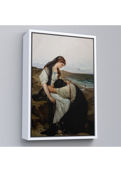 Çerçeveli Hanus Knöchel'in Deniz Kıyısında Isimli Eseri Tablosu, On The Seashore -6180 fırsatları