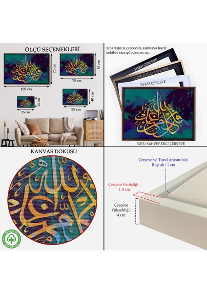 Çerçeveli Modern Dini Dekoratif Kanvas TABLO-3382 indirimleri