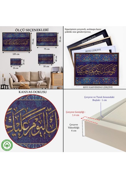 Çerçeveli Bügün Hesap Görücü Olarak Sen Kendıne Yetersın, Yazılı Dekoratif Kanvas TABLO-3349 indirimleri