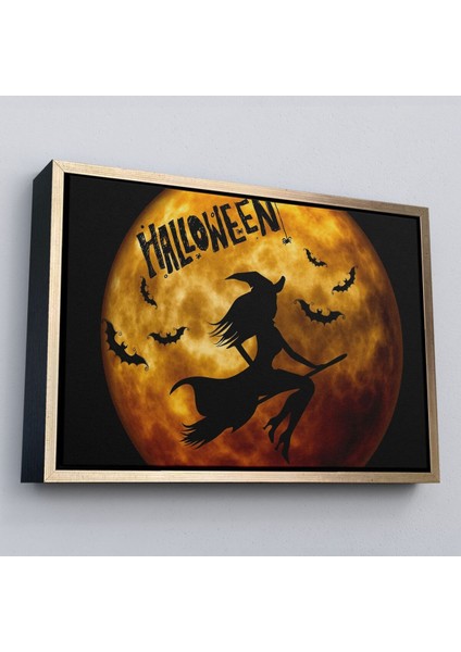 Çerçeveli Süpürgedeki Cadı Duvar Sanatı, Cadılar Bayramı, Uçan Cadı Dekoratif Duvar TABLOSU-5200 modelleri