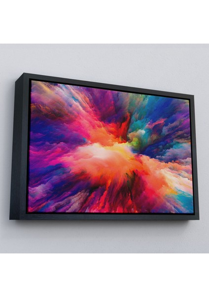 Çerçeveli Yaratıcı Renkler Yağlıboya Görünüm Dekoratif Kanvas Duvar TABLOSU-3521