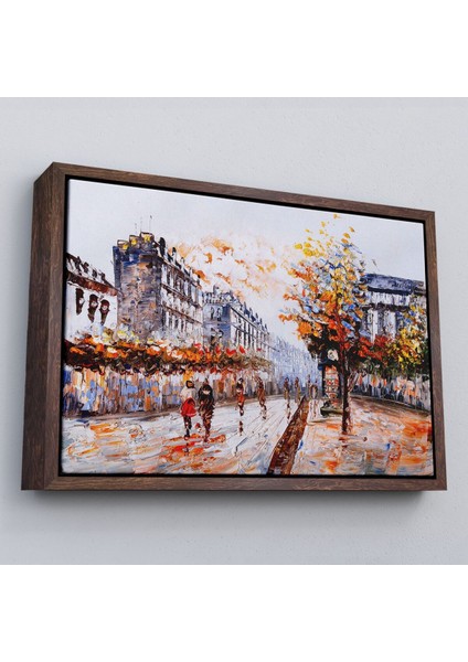 Çerçeveli Paris Sokakları Yağlıboya Görünüm Dekoratif Kanvas Duvar TABLOSU-3483 fiyatları