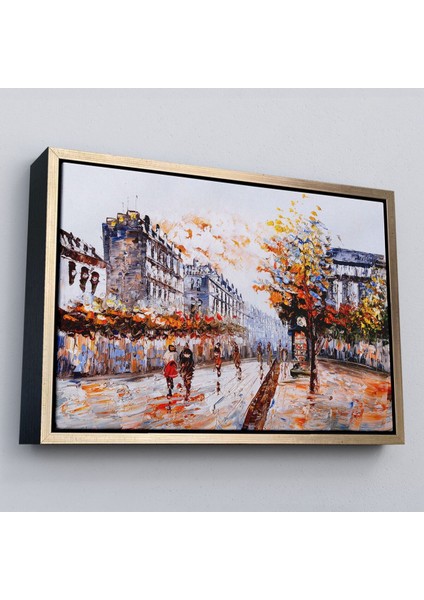 Çerçeveli Paris Sokakları Yağlıboya Görünüm Dekoratif Kanvas Duvar TABLOSU-3483 modelleri