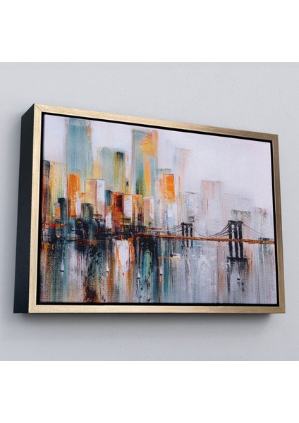 Çerçeveli Brooklyn Köprüsü New York Yağlıboya Görünüm Dekoratif TABLO-3744 fiyatları