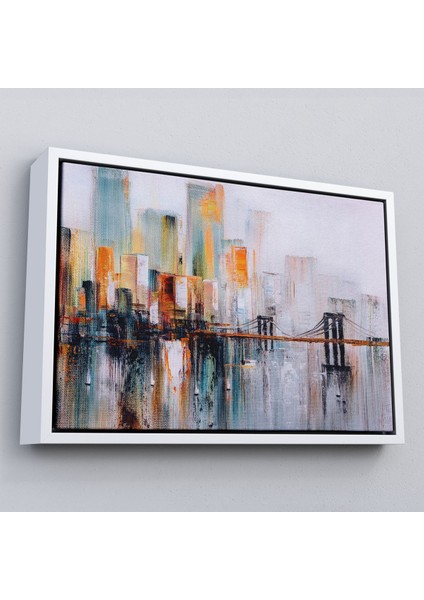 Çerçeveli Brooklyn Köprüsü New York Yağlıboya Görünüm Dekoratif TABLO-3744 fırsatları