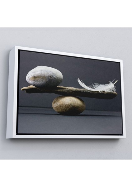 Çerçeveli Taş ve Tüy Dengesi Tuval Duvar Sanatı, Tuval Baskı Ev Dekorasyon, Ofis DEKORASYON-5375 fırsatları