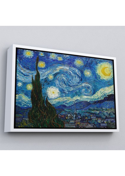 Siyah Çerçeveli Vincent Van Gogh, Yıldızlı Gece Kanvas Tablosu fiyatları
