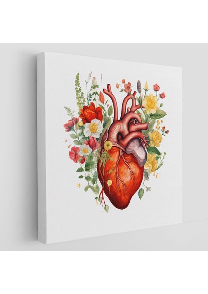 Çiçeklerle Çevrili Kalp Tablosu - Doktor HEDIYESI-8326