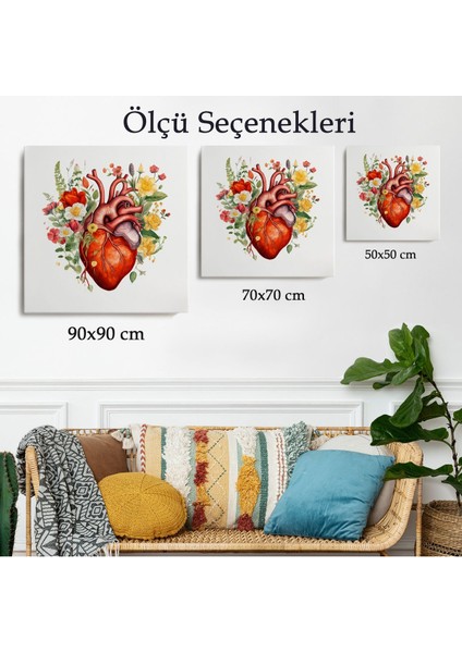 Çiçeklerle Çevrili Kalp Tablosu - Doktor HEDIYESI-8326 modelleri