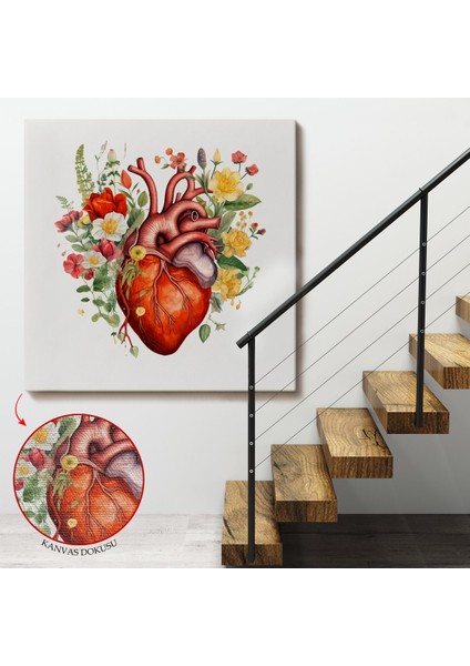 Çiçeklerle Çevrili Kalp Tablosu - Doktor HEDIYESI-8326 fırsatları