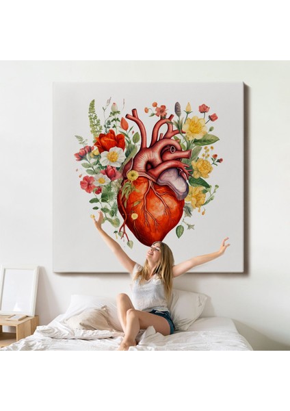 Çiçeklerle Çevrili Kalp Tablosu - Doktor HEDIYESI-8326 indirimleri