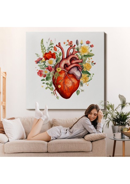 Çiçeklerle Çevrili Kalp Tablosu - Doktor HEDIYESI-8326