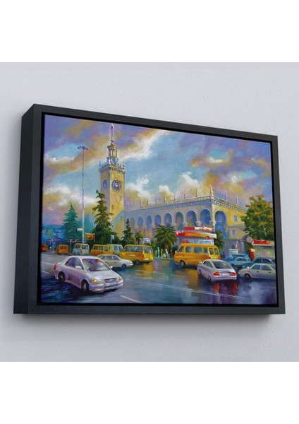 Çerçeveli Soçhi Tren Istasyonu Yağlıboya Görünüm Dekoratif Kanvas Duvar TABLOSU-3610 fırsatları