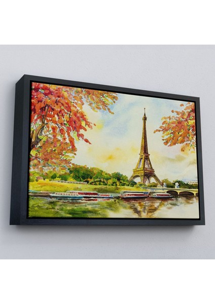Çerçeveli Seine Nehri ve Eyfel Manzaralı Yağlıboya Dekoratif Kanvas Duvar TABLOSU-3564 modelleri