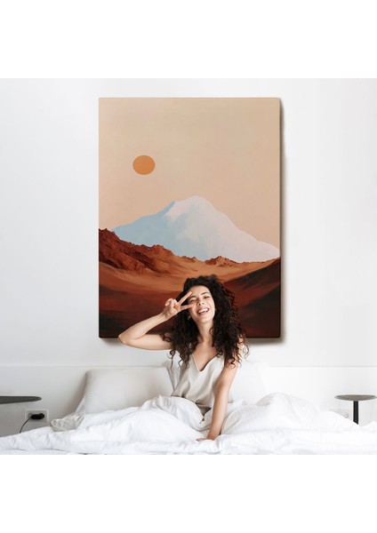Dağın Arkasındaki Soyut Güneş Manzara TABLO-7622