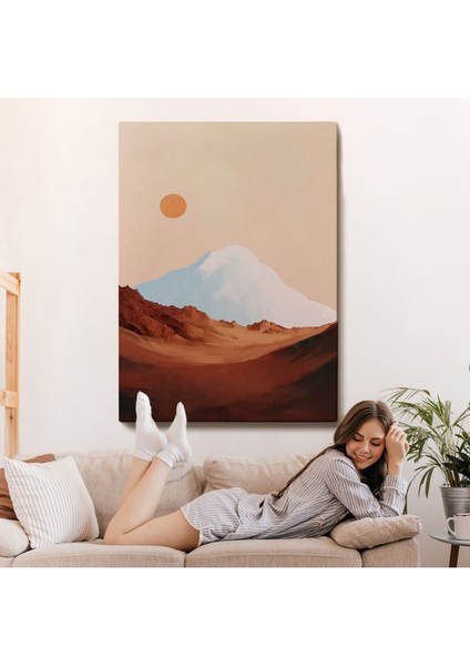 Dağın Arkasındaki Soyut Güneş Manzara TABLO-7622