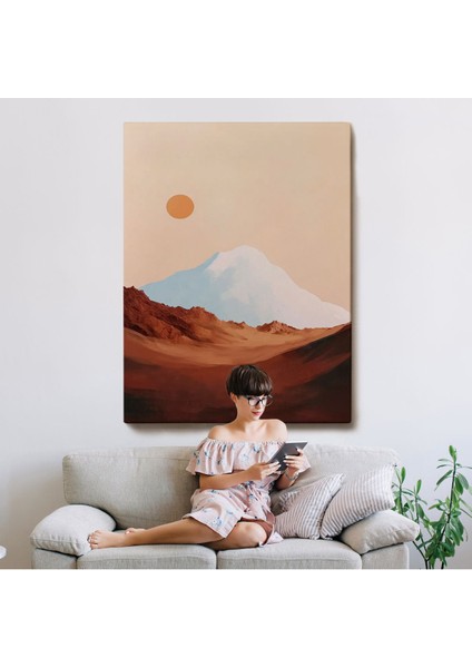 Dağın Arkasındaki Soyut Güneş Manzara TABLO-7622