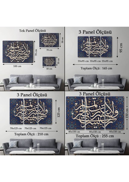 Rabbim Zorlaştırma Kolaylaştır Hayırla Sonuçlandır Yazılı Dekoratif Kanvas TABLO-3314