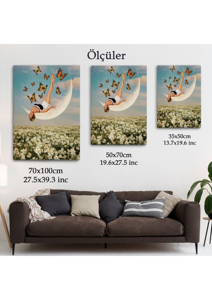 Papatya Tarkası Üzerındeki Mutlu Kadın Duvar TABLOSU-6274 indirimleri